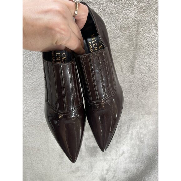 Valentino Garavani Women’s 37 6.5 Brown Stilettos ￼Patent Leather Ankle Booties - Picture 10 of 14